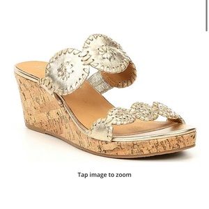Jack rogers luccia wedges gold size 9.5 gently worn